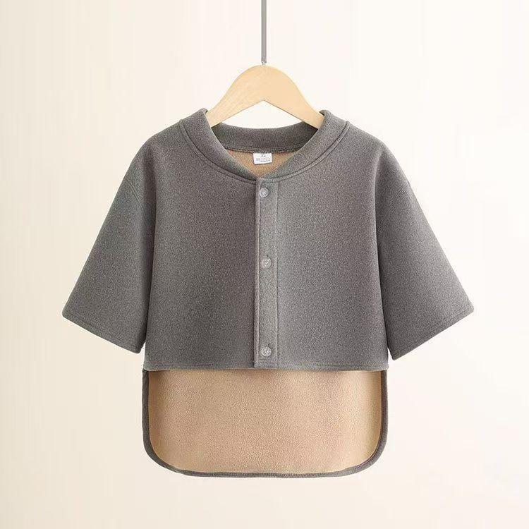 Бархатный кардиган для беременных: Защита плеч и талии, Короткий рукав, Теплая пижама для осени и зимы