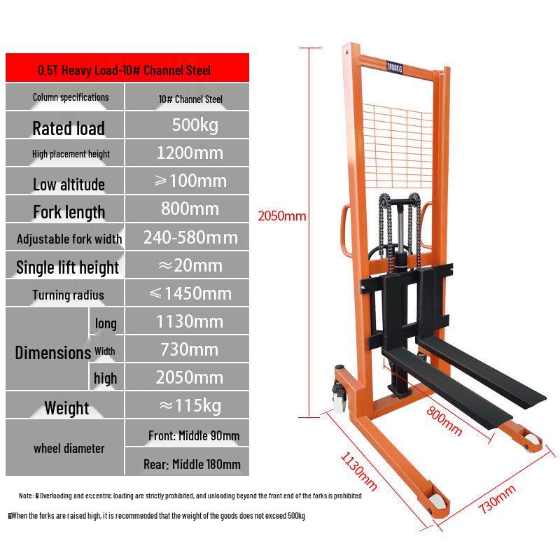 Manual Hydraulic Forklift Stacker: 1, 2, 3 Ton Capacity, Full/Semi-Electric, Hand Push