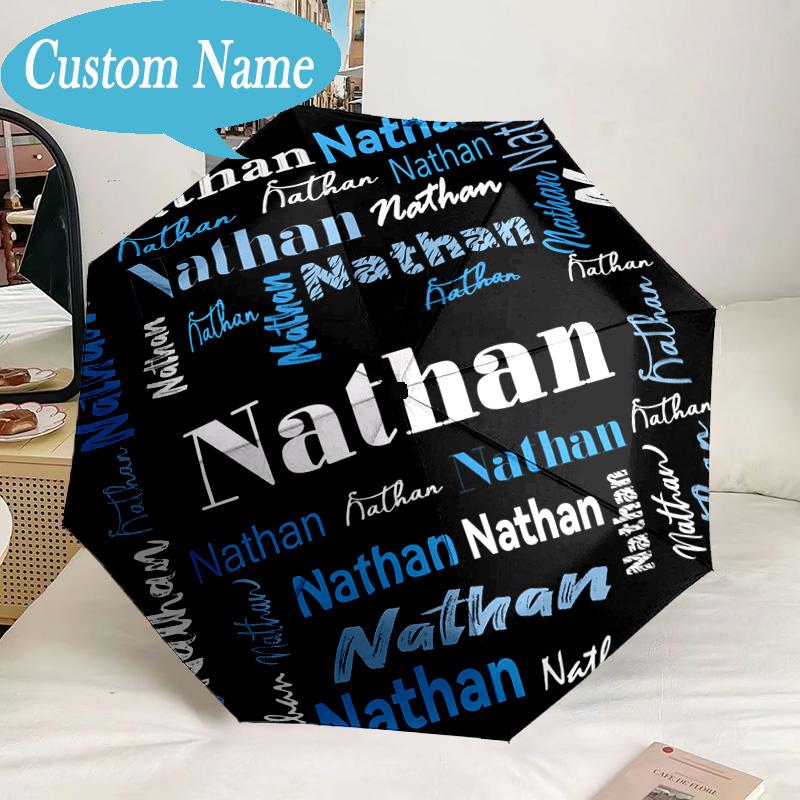 Custom Name Umbrella Your Name Art Design Umbrella 8-Frame for Travel, Camping, Casual Lightweight Portable, Essential for Family Gifts