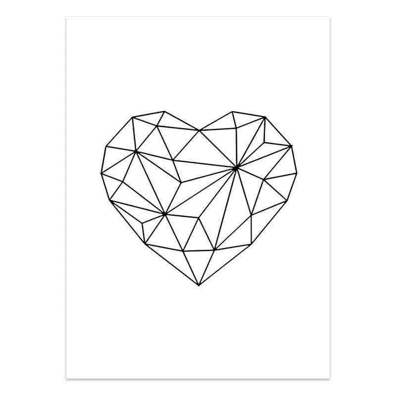 Черно-белая пара линий, настенная живопись на холсте, рисование линий, ручная любовь, поцелуй, постеры и принты, скандинавская картина, декор для гостиной