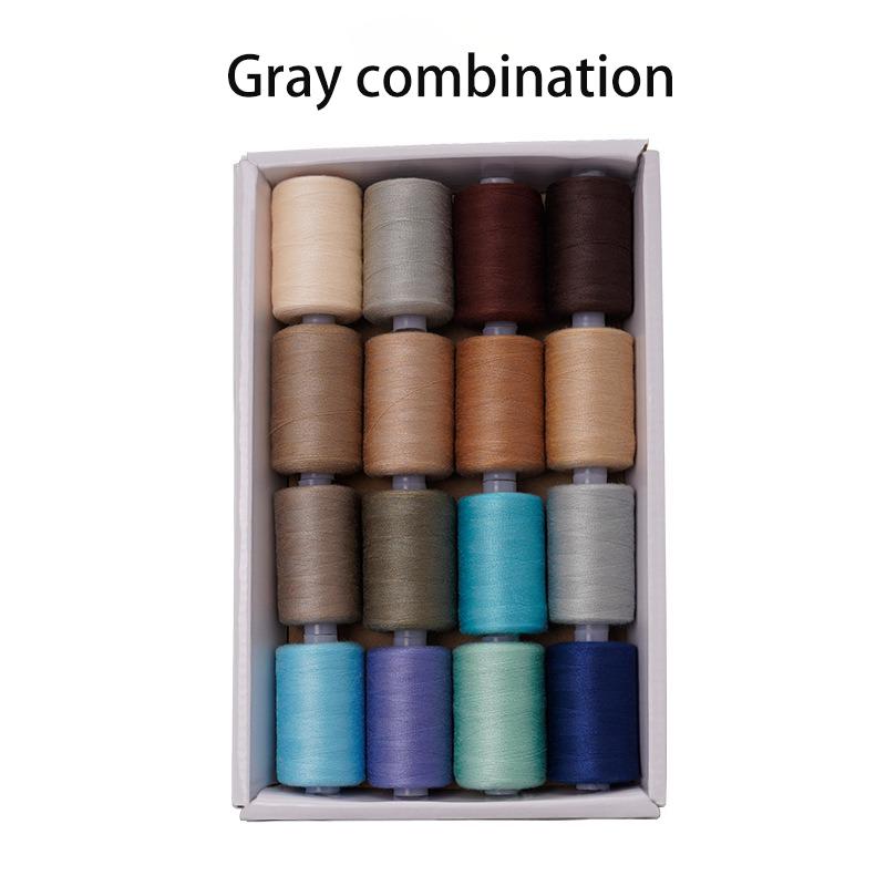 16 цветов, комбинированная нить для ручного шитья, цвет 1000 ярдов, нитки для швейной машины, набор ниток DIY 402 из полиэстера