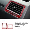 For Dodge Challenger 2008-2014 Car Center Console Dashboard Sticker Strip Carbon Fiber Auto Air Conditioner Socket Cover Trim