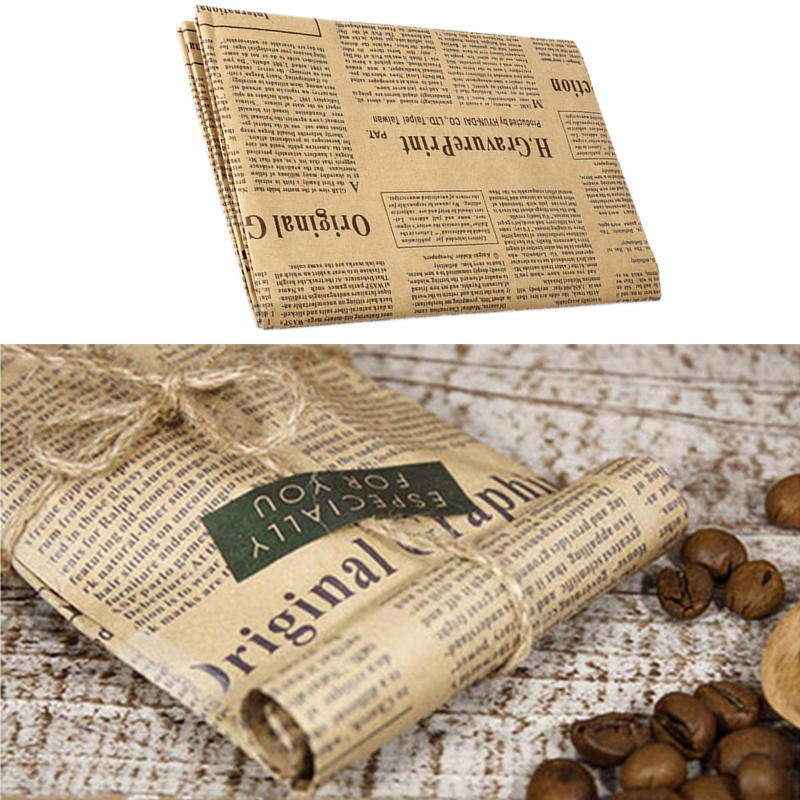 Упаковочная бумага, подарочная упаковка, двусторонняя рождественская крафт-бумага, винтажная