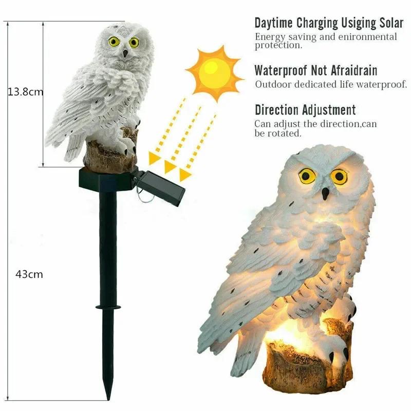 Outdoor Solar Lamp Owl Animal Garden Lights Powered Solar Led Light Waterproof Landscape Lighting Pathway Yard Lawn Garden Decor