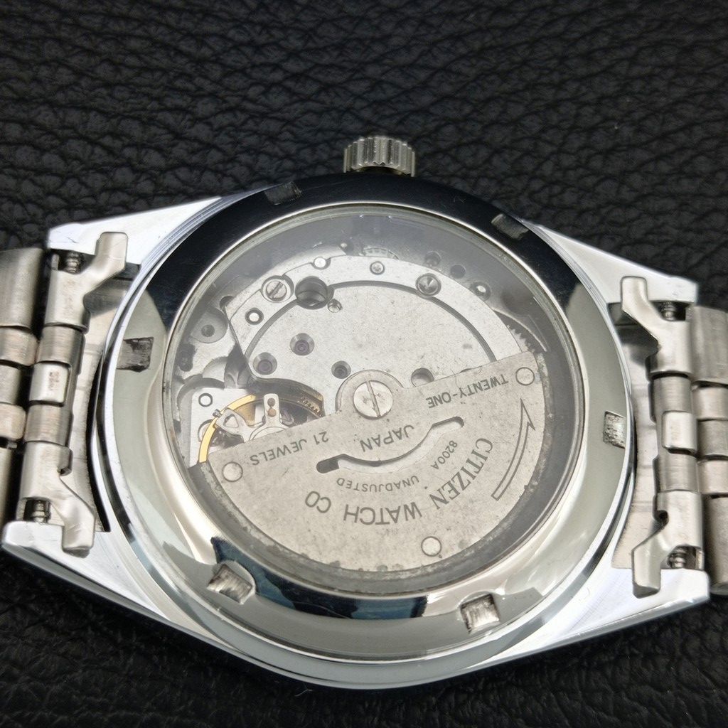 VINTAGE CITIZEN AUTOMATIC 8200 REFURBISHED JAPAN MENS BLUE DIAL WATCH a446838-1