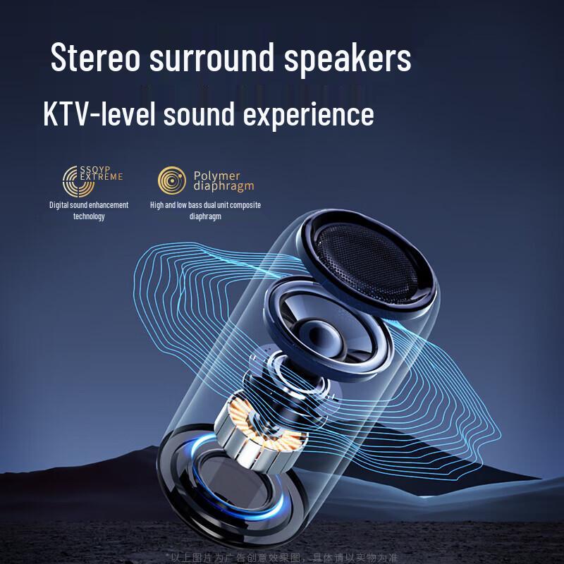 Портативная беспроводная Bluetooth-колонка KTV с микрофоном, штекер CN (адаптер в комплекте) (Китайская версия)