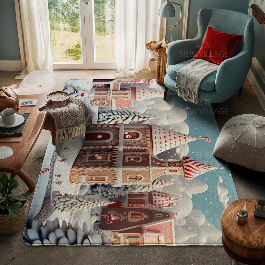 Ковер у входа в дом Домашний коврик у двери Гостиная Ванная Комната Ноги ванная комната Нескользящие коврики с водопоглощением для ванной Счастливого Рождества зима