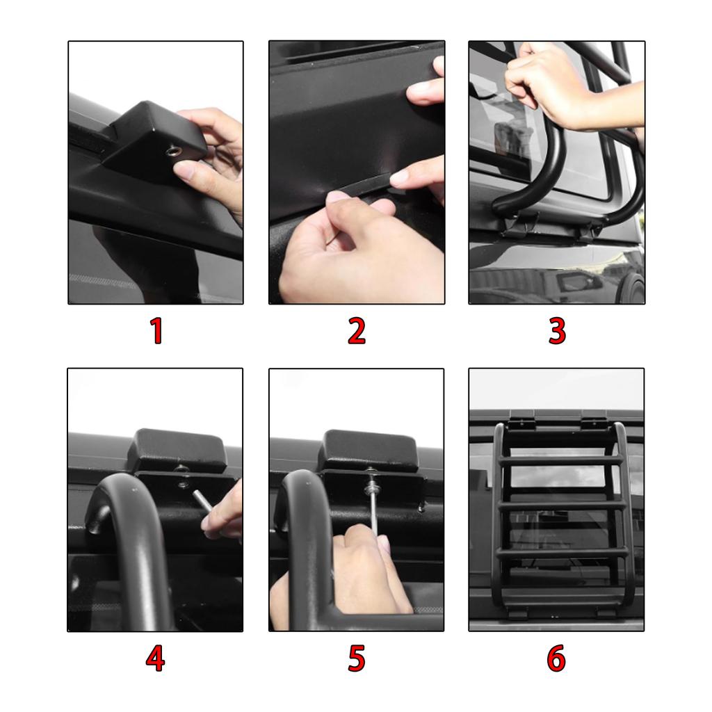 Лестница на заднее стекло для Jeep Wrangler JL JLU Багажная лестница 2018-2024