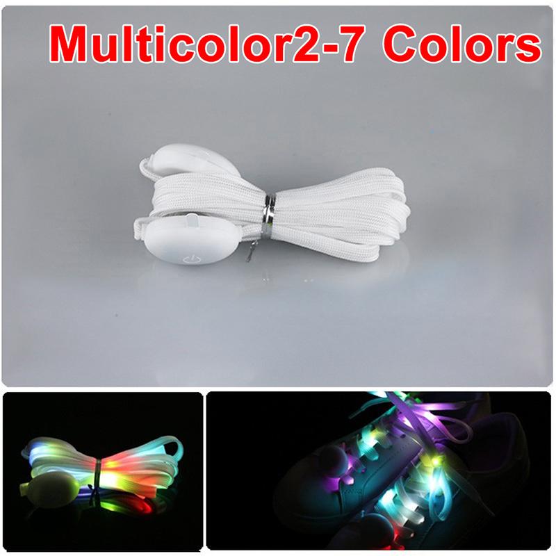 Led Shoe Laces Flash Light Up Colours Glow Flashing Cotton Shoelaces Party Cool