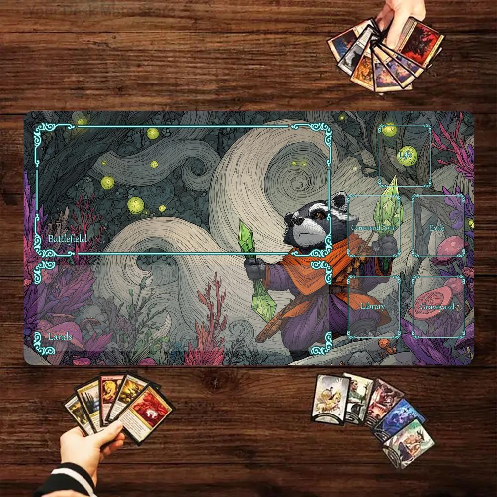 Ukiyoe Themed Anime Warrior Design Mtg Playmat Magic Card Battle Mat 35x60cm Gathering Gaming Mats Tapete Magic Mtg Card Pad