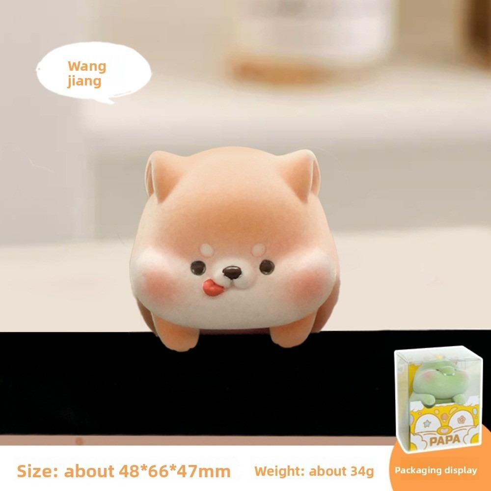 Flocking Computer Monitor Topper Panda Dog Pig Center Console Doll  Desk Decoration