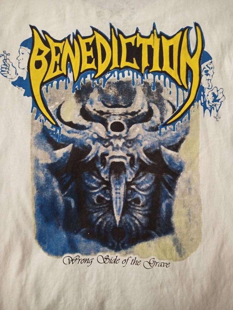 Редкая футболка с коротким рукавом группы Benediction Подарок для фаната Белая Все размеры AG946 Унисекс