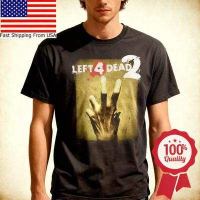 Left 4 Dead 2 Классическая графика черный цвет Футболка унисекс мужчины женщины Унисекс Футболка