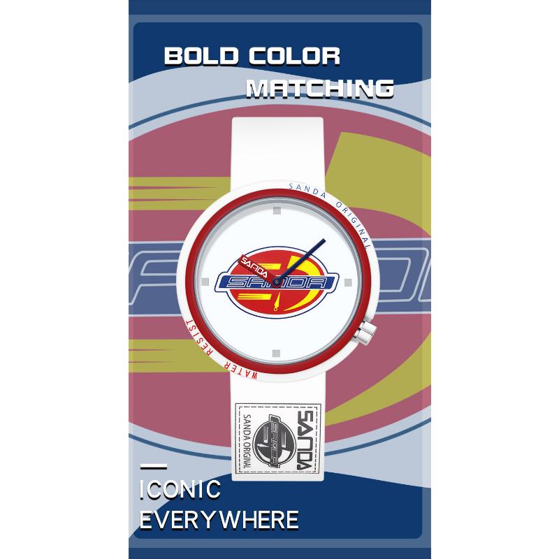 SANDA Новые кварцевые часы с силиконовой лентой, водонепроницаемые студенческие, водонепроницаемые классные часы для мужчин и женщин на открытом воздухе