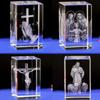 3D Хрустальный Куб Христианская Фигурка Креста Иисуса Домашний Декор Дева Мария Лазерная Гравировка Хрусталь Религиозные Подарки для Женского Дня Рождения