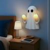Halloween Night Light USB Rechargeable Ghost Bedroom NightLight  Spooky Ambient Lighting Resin Wall Lamp Decorative for Indoor