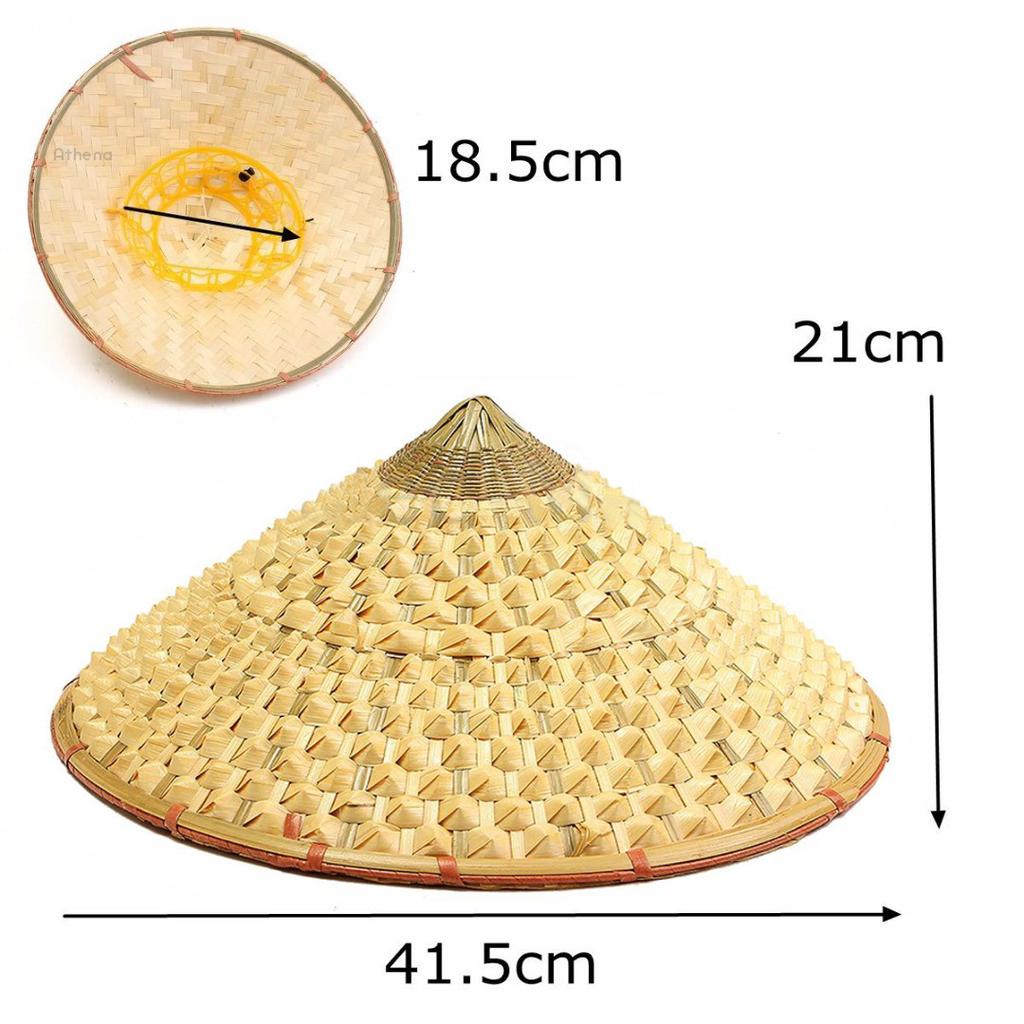 Peigu Oriental Vietnamese Chinese Asian Straw Cone Shaped Fishing Sun Rice Bamboo Hat