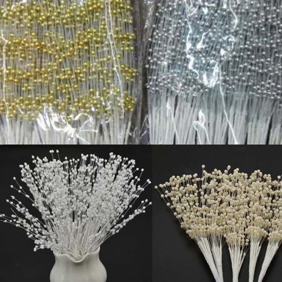 10Pcs/Set Flower Bunch Ravishing for Living Room No Withering Stems Handmade Faux Pearl Bead Spray Wedding Bouquet Beautiful