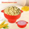 Складная миска для попкорна с ручкой, силиконовая миска для попкорна в микроволновой печи с крышкой, кухонные принадлежности для выпечки попкорна, складная, большая емкость, сделай сам