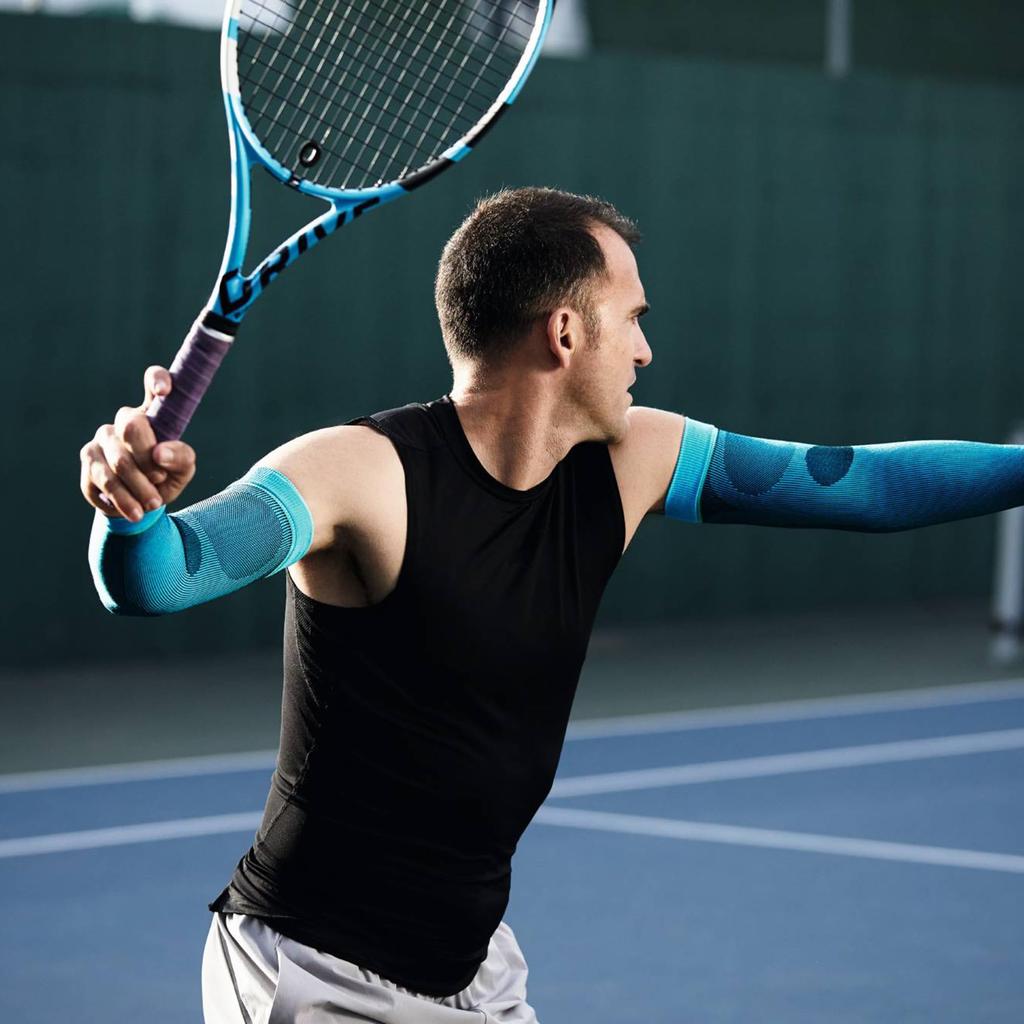 Bauerfeind СПОРТИВНЫЕ КОМПРЕССИОННЫЕ РУКАВА НА РУКУ Компрессионные рукава на руку Спортивные рукава Сделано из компрессионного материала Снижает мышечную вибрацию и способствует энергии (Спортивная рука)