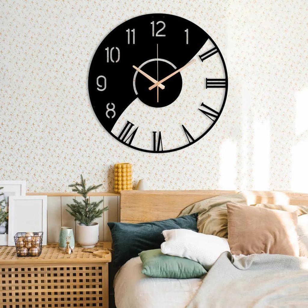 Stylish Metal Analog Wall Clock for Living Room, Office, Kitchen, Home and Hall | Antique Fancy Big Size Modern Wall Watch for Home Decor (60CM)