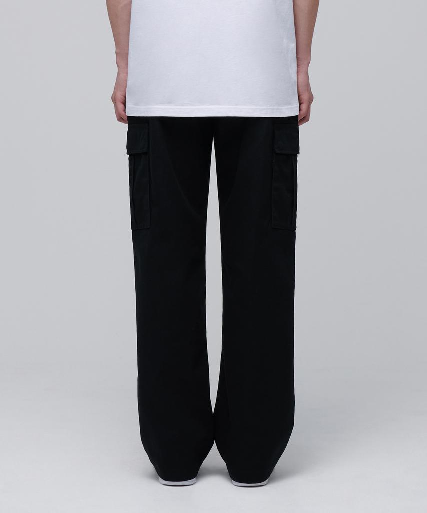 MUSINSA STANDARD One-Pleat Wide Cargo Pants [Black]