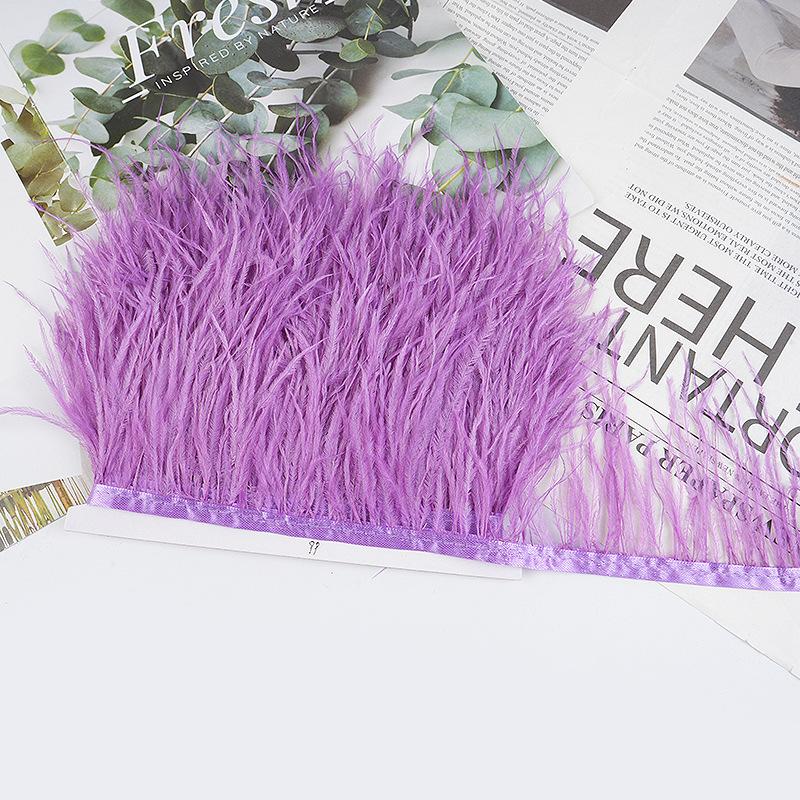 8-10Cm Ostrich Feather Wedding Dress Diy Performance Clothing Accessories Feather Tassel Including Webbing
