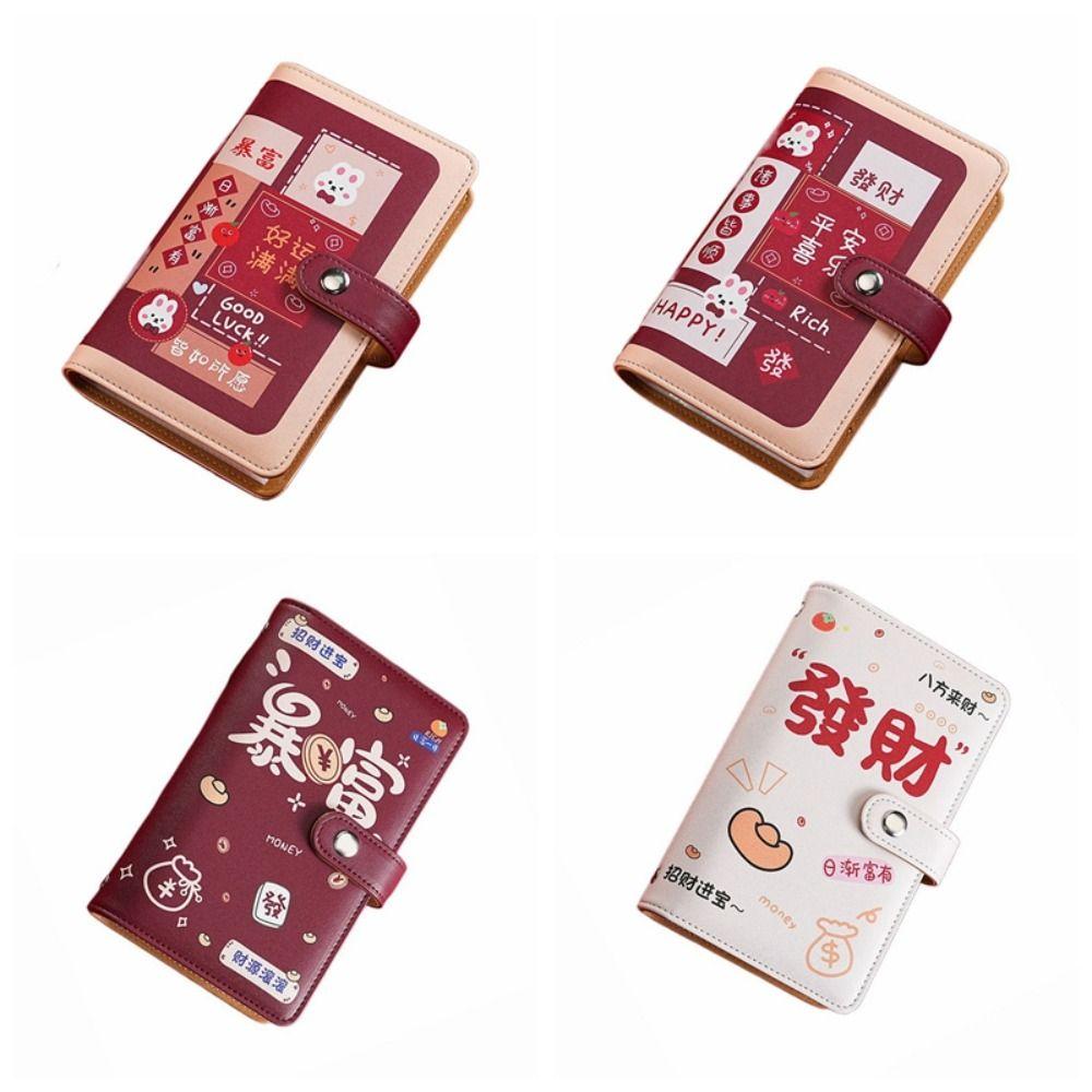 Portable Saving Money Binder PU Leather Account Book Cash Budget Binder New Year's Gift