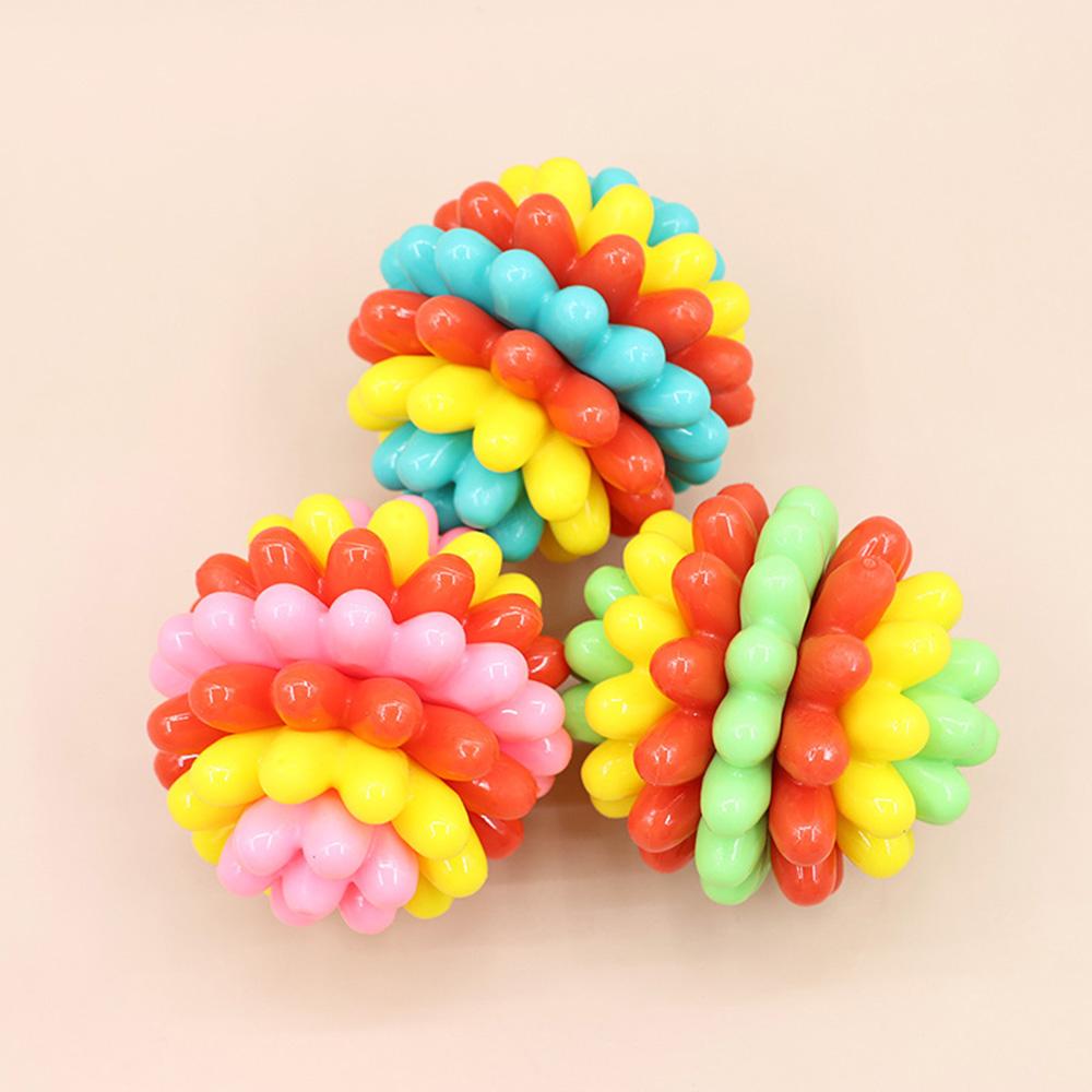 Красочный Многофункциональный Прочный Жевательный Мяч - Игрушка для Собак из Мягкой Резины для Интерактивной Игры, Чистки Коренных Зубов, Веселого Жевания,