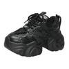 Fashion Women Autumn Spring Chunky Sneakers Thick Bottom Leather Shoes High Platform Vulcanize Shoes Bling Casual Sports Dad Shoes 7CM