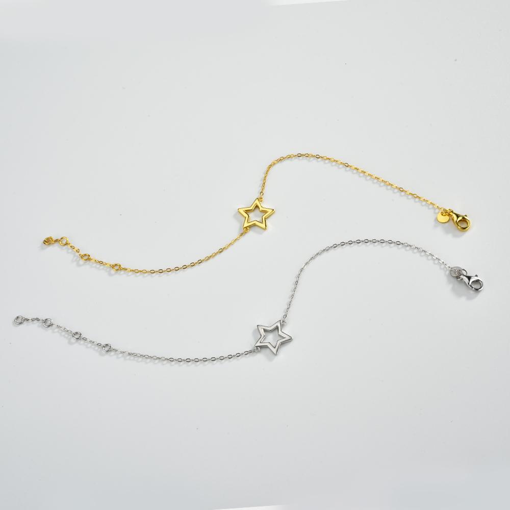 ANDYWEN Женский браслет из 100% стерлингового серебра 925 пробы, золотая цепочка с подвеской в ​​виде звезды, ручная цепочка с цирконием, 2023, роскошные изящные ювелирные изделия с фианитом