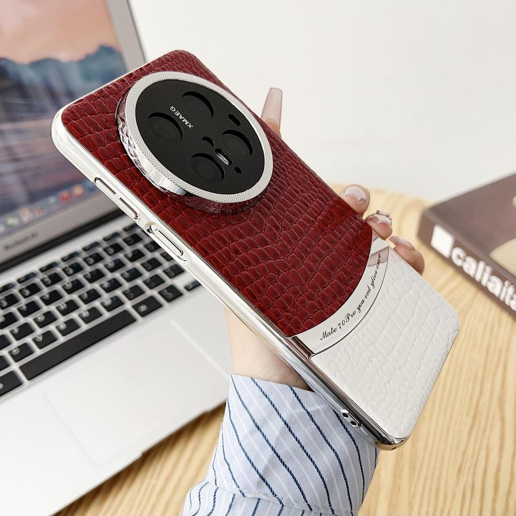 Высококачественный защитный чехол для Huawei P80 Pro с рисунком под крокодиловую кожу.: Роскошный, защита от падений, совместимость с Mate70 и Honor Magic7.