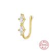 S925 Sterling Silver Geometric Water Drop Lightning Diamond Nose Ring Creative Nose Cuff Piercing Jewelry