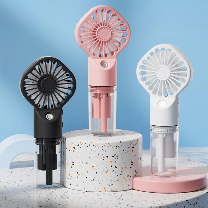 Portable Humidifier Fan Mini Handheld Mist Fan Portable USB Rechargeable Handheld Fan with Humidifier Mini Water Spray Hand Fan