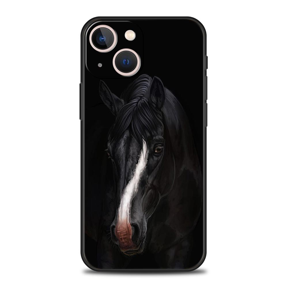 Чехол для телефона с изображением животного Лошадь для iPhone 17 16 15 14 13 12 Pro Max 11 Pro Max 17 AIR Plus Ударопрочный Мягкий ТПУ Чехол Fundas Capas