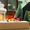 Santa Claus Yoga Glass Ornament Desktop Art Figurine Healthy Humorous Holiday Decor Glass Art Ornament