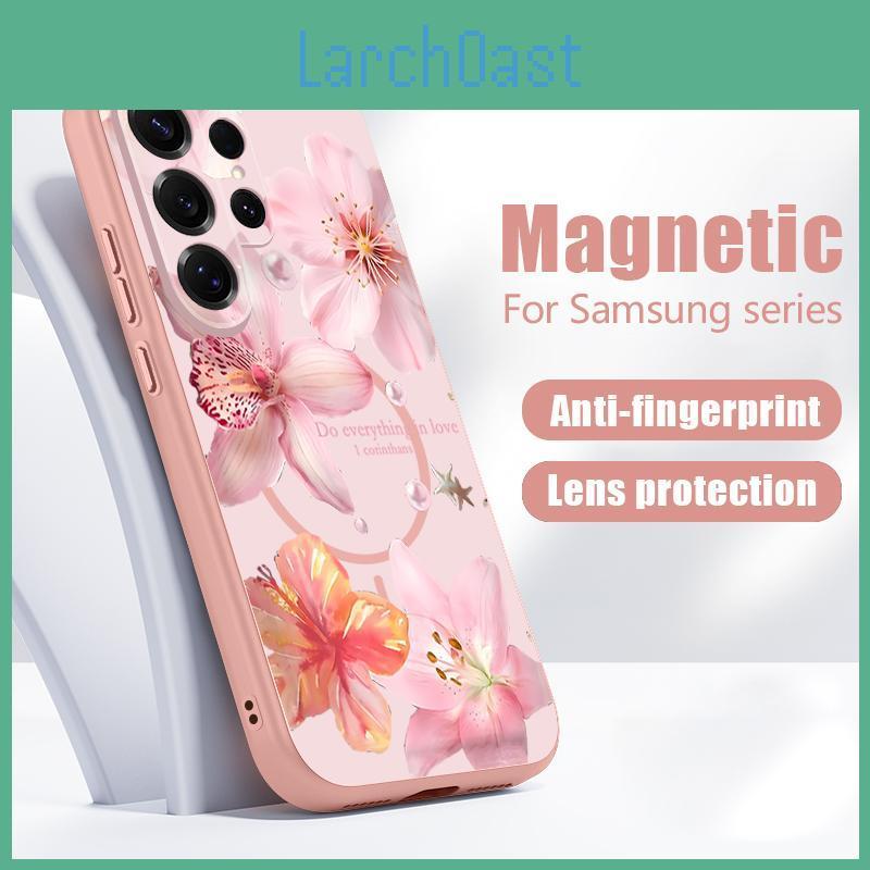 Magsafe Case For For Magnetic Samsung Galaxy S26 Ultra S25 Edge S24 Plus S23 Fe S22 A17 A54 A55 A56 A57 5g Pink Lily Daisies Floral Cover