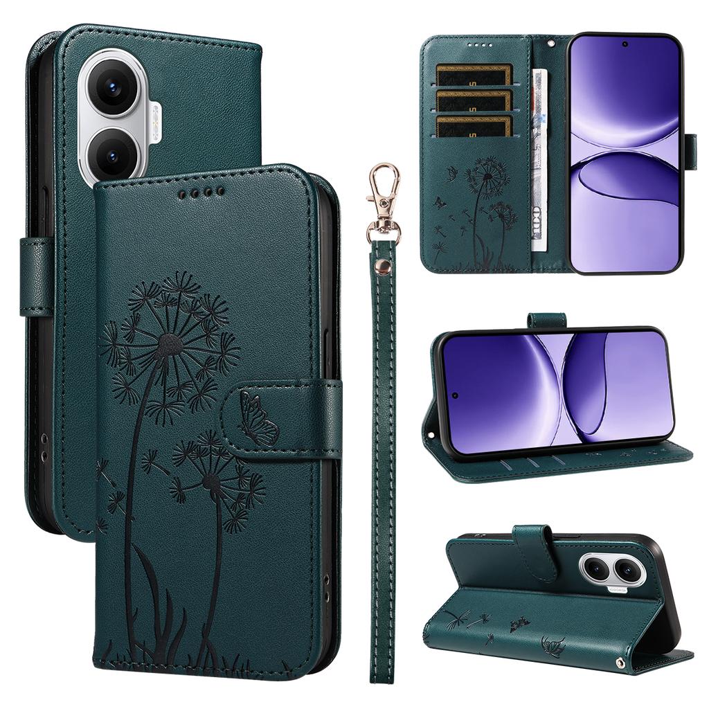 For Xiaomi Redmi Turbo 4 Pro 5G Leather Wallet Case with Strap Dandelion Imprint Phone Stand Cover