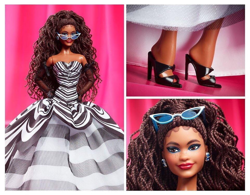 barbie 65th Anniversary Кукла брюнетка одевается фирменная ЧЕРНАЯ Кукла Барби одевается кукла кукла от 6 лет и старше черная кукла HRM59/дом