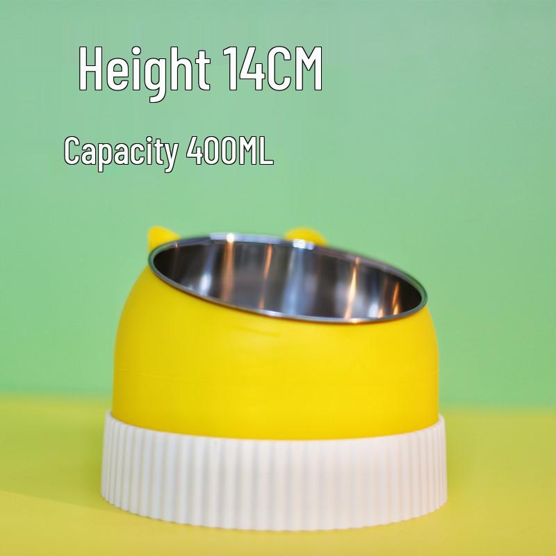 Приподнятые миски для питомцев из нержавеющей стали и керамики - Конструкция против опрокидывания для кошек и собак, Защищает шейные позвонки, Набор с двойной миской