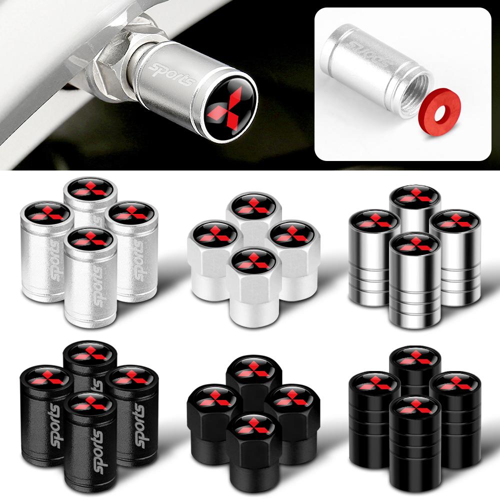 vhcp9 4pcs Car Metal Wheel Tire Valve Cover Stem Caps Accessories For Mitsubishi Lancer 9 Asx 1200 Eclipse Pajero Outlander