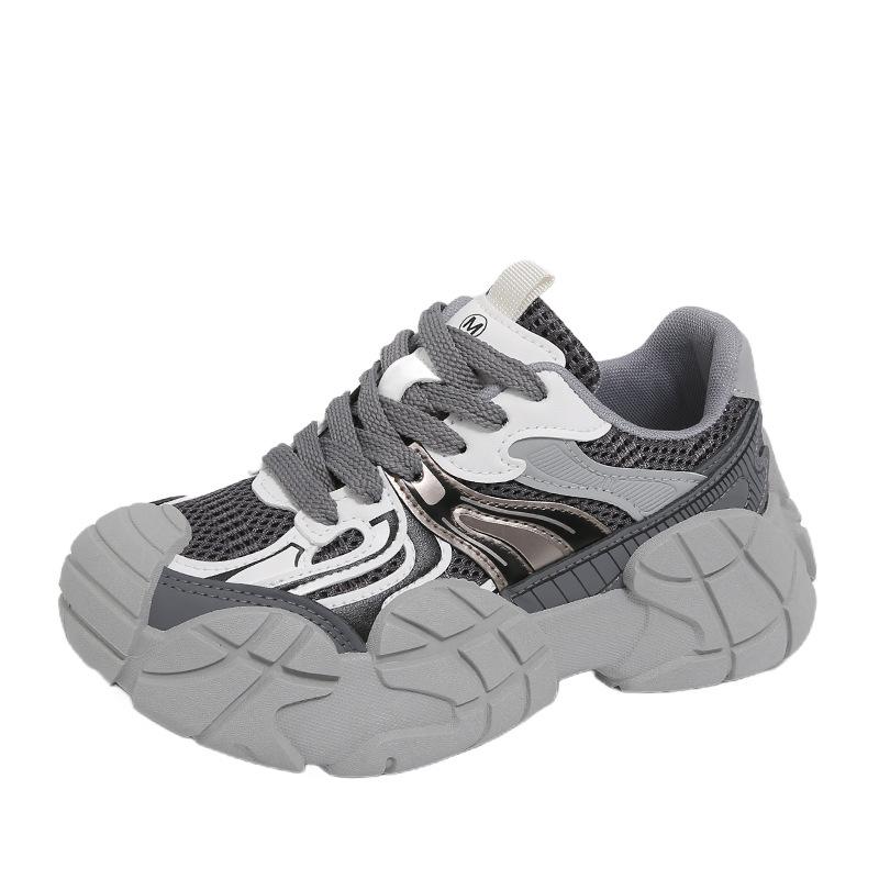 Модная платформа кроссовки папины женские 2025 осень и зима корейская версия маффин универсальная цветовая гамма дышащие повседневные спортивные туфли