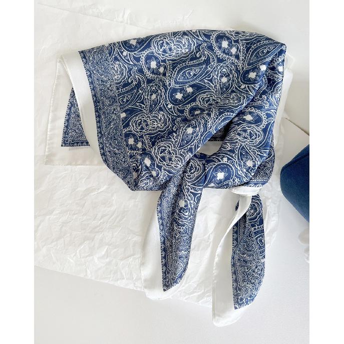 Spring New Vintage Fashionable Totem Silk Scarf Headscarf Women'S Versatile Cashew Flower Scarf Spring Summer Autumn Square Scarf