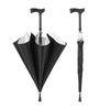 Classic Long-Handled Sun Protection Cane Umbrella, Solid Color, Multifunctional, Windproof, Sunshade Umbrella for the Elderly, Hiking Umbrella