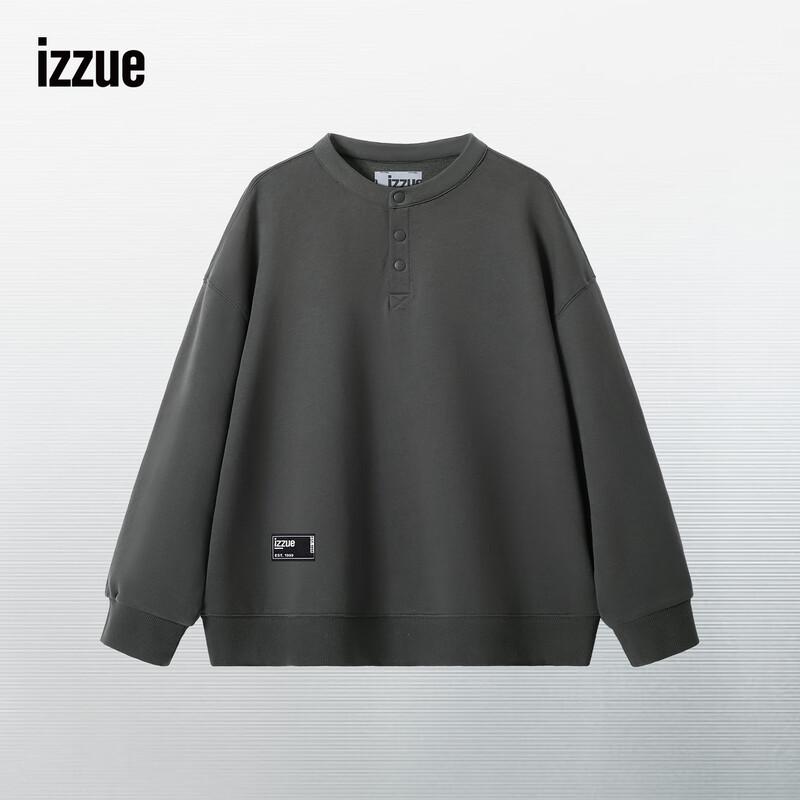 Izzue IT Men's Letter Graphic Henley Collar Sweatshirt