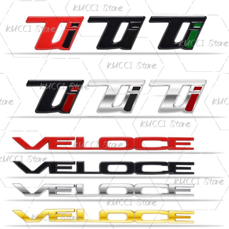 QGDM1 3D Car Sticker VELOCE TI Logo Metal Emblem Badge Decals For Alfa Romeo 159 155 Giulietta Giulia Junior Tonale Stelvio Mito 955