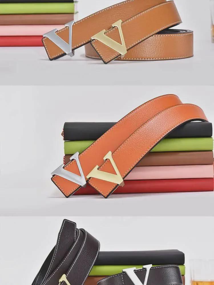 Men's Korean Style Genuine Leather Belt with Smooth V Buckle