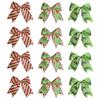 12pcs Red and Green Christmas Bow Christmas Tree Decoration