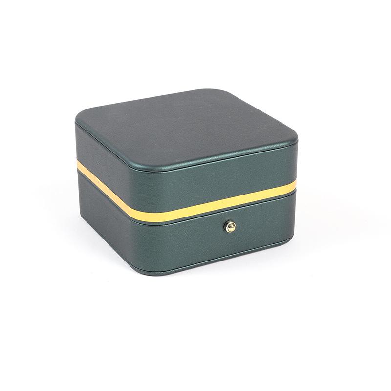 Роскошная шкатулка из искусственной кожи с золотой окантовкой для колец, подвесок, браслетов