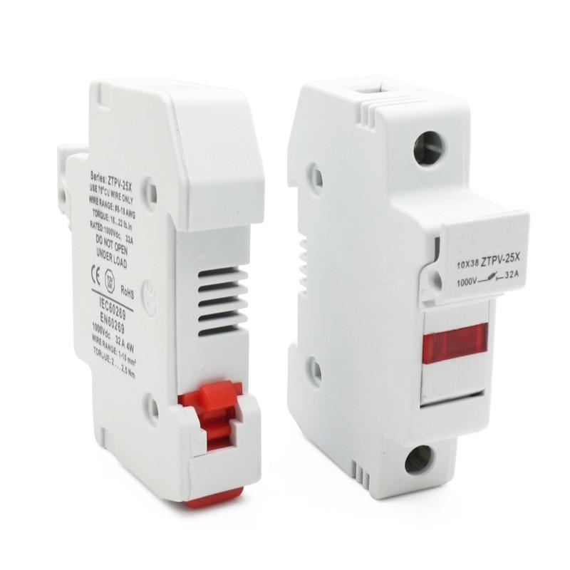 Держатель предохранителя 1000 В постоянного тока 1P 10x38 мм PVLED держатель предохранителя для защиты от солнца